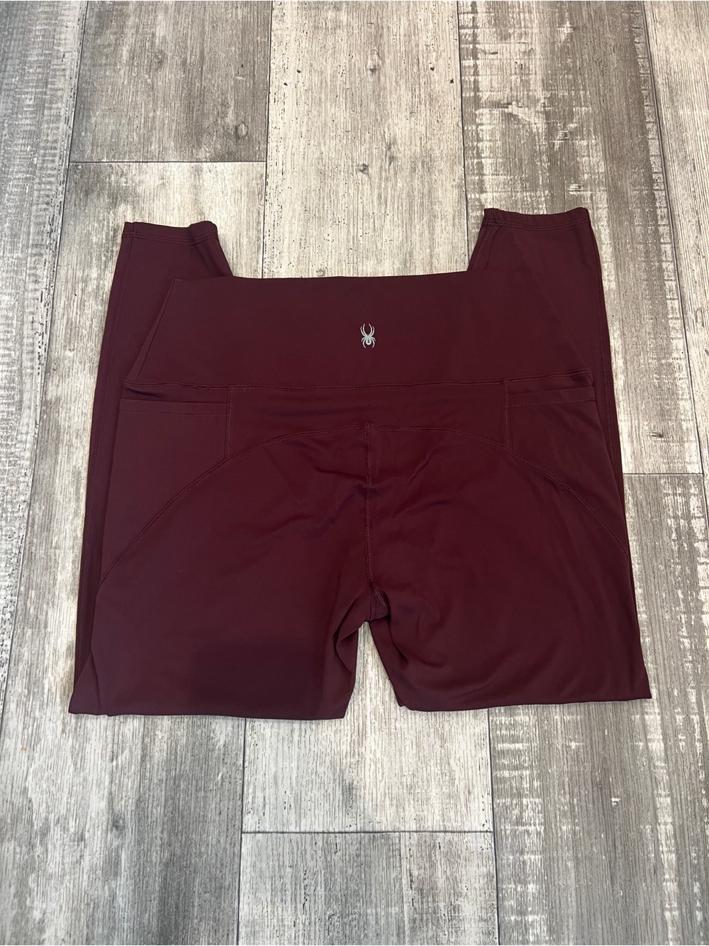 Women's Spyder High-Waist  Active Athletic Leggings - Size Large-Deep Burgundy - Picture 4 of 5